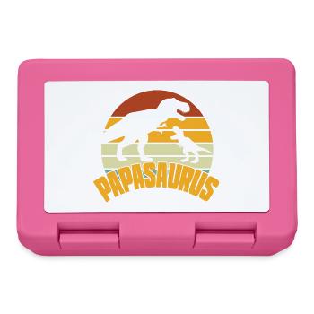 Papasaurus Fête des Pères Dinosaure T-Rex Idée Cadeau - Boîte à goûter - rose - Devant