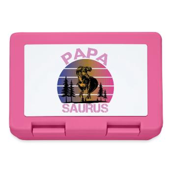 Papasaurus Fête des Pères Dinosaure T-Rex Idée Cadeau - Boîte à goûter - rose - Devant