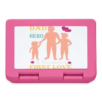 Père et fils - père et fille cadeau père - Boîte à goûter - rose - Devant