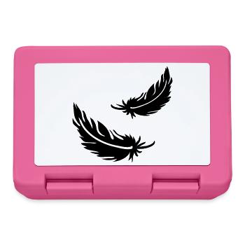 Two flying feathers - Lunchbox - pink - Front