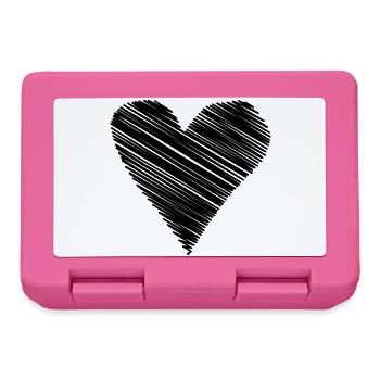 heart scribble drawing minimal love love lines - Lunchbox - pink - Front