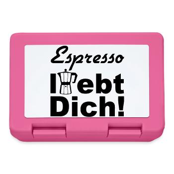 Espresso Kaffee Spruch lustig Geschenk - Brotdose - Pink - Vorne