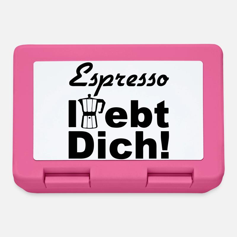 Espresso Kaffee Spruch lustig Geschenk - Brotdose - Pink