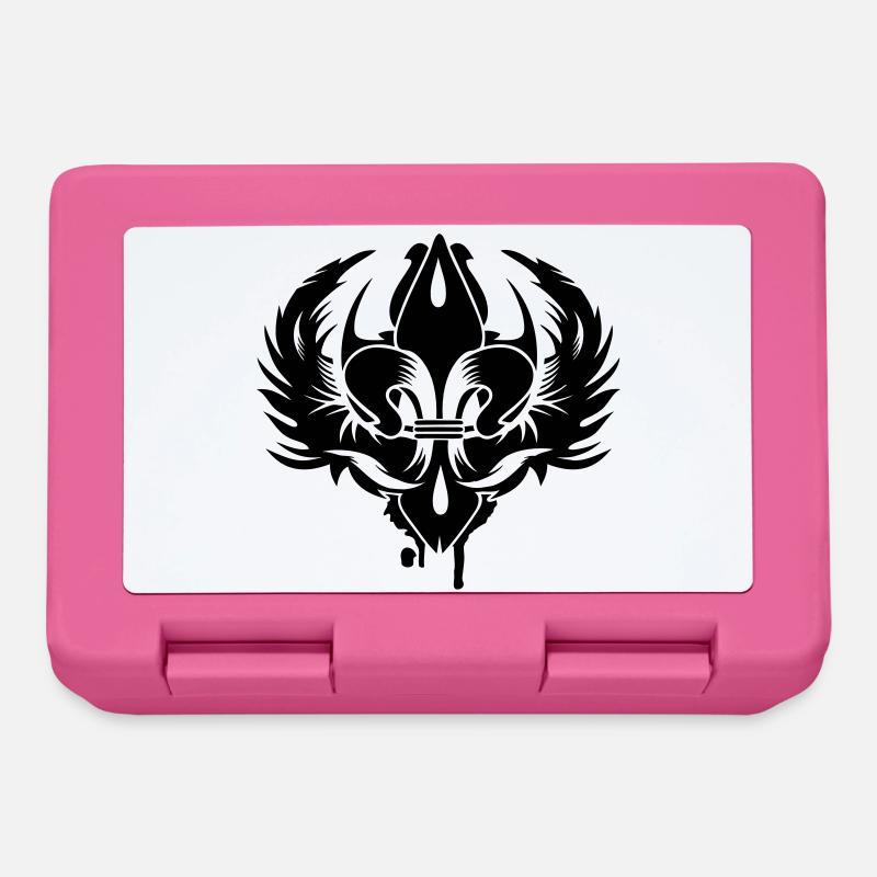 Le symbole d'un lis avec deux ailes - Boîte à goûter - rose