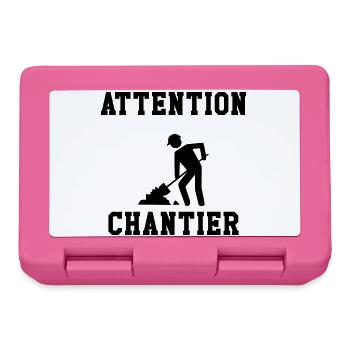 Attention Chantier - Boîte à goûter - rose - Devant