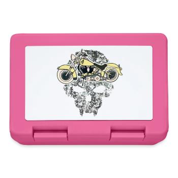 Totenkopf Motorrad - Brotdose - Pink - Vorne
