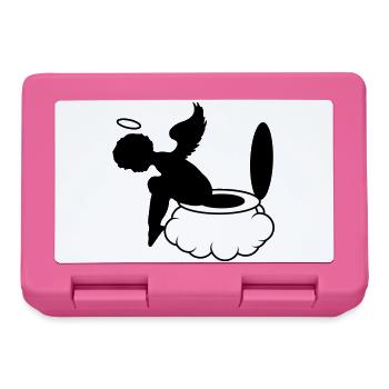 little angel sits on the clouds. Toilet - Lunchbox - pink - Front