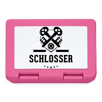 Schlosser Zunftzeichen mit Schriftzug - Brotdose - Pink - Vorne