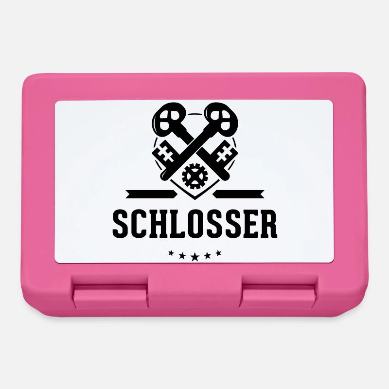Schlosser Zunftzeichen mit Schriftzug - Brotdose - Pink