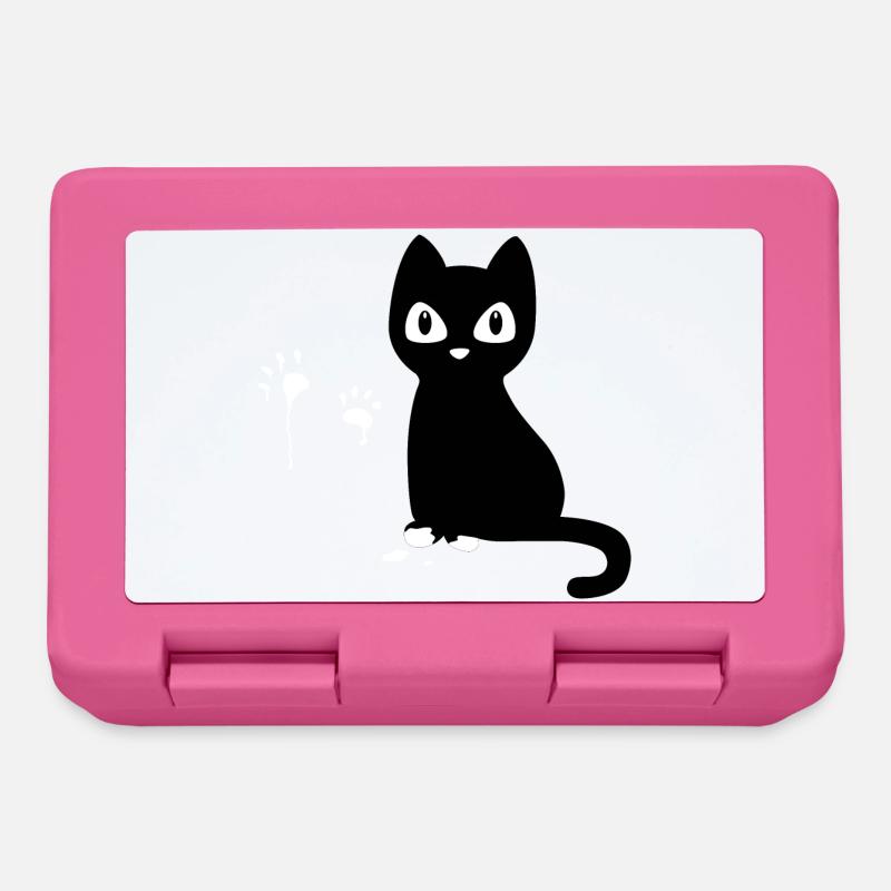 Katze mit farbigen Pfoten - Lunchbox - pink