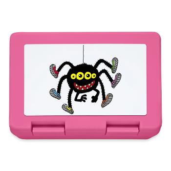 Spinne in bunten Schuhen - Brotdose - Pink - Vorne
