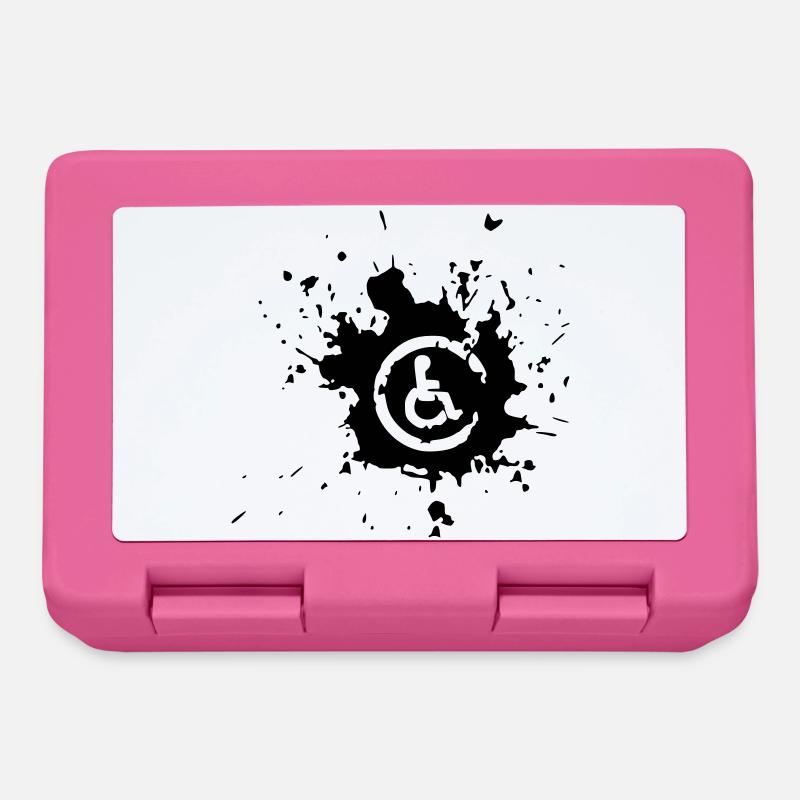 Bild Rollstuhl Behinderte Farbspritzer * - Brotdose - Pink