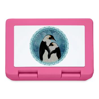 two magical penguins in mosaic style - Lunchbox - pink - Front