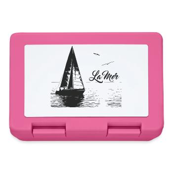 Das Meer - Segelboot und 2 Möwen - Brotdose - Pink - Vorne