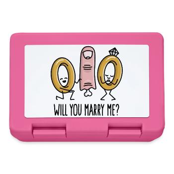 Will you marry me marriage proposal wedding rings - Lunchbox - pink - Front