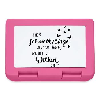 Schmetterlinge lache & Wolken duften - Brotdose - Pink - Vorne