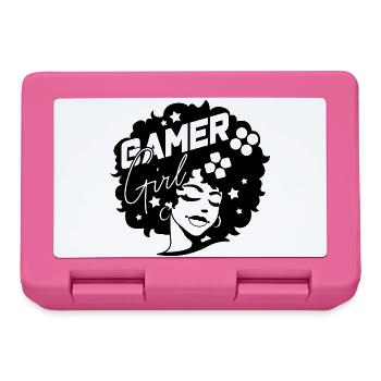 Gamer Girl Beautiful Gaming Afro Girl - Boîte à goûter - rose - Devant