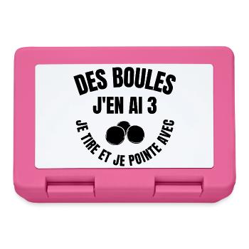 pétanque, club de pétanque, bouliste - Boîte à goûter - rose - Devant