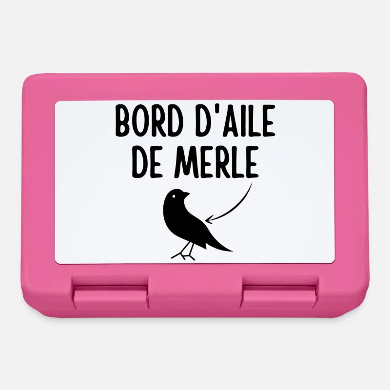 merle, bord d aile de merle - Boîte à goûter - rose