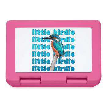 Kingfisher - beautiful blue bird - watercolor painting - Lunchbox - pink - Front