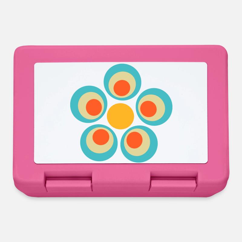 Blume hellblau blaue Blume Blumen blau rot Hippie - Brotdose - Pink