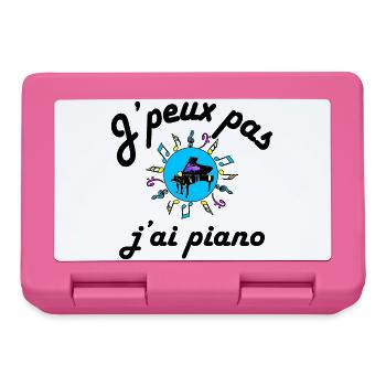 J'peux pas j'ai piano texte noir - Boîte à goûter - rose - Devant