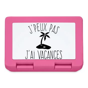 J'peux pas j'ai Vacances - Humour Plage - Boîte à goûter - rose - Devant