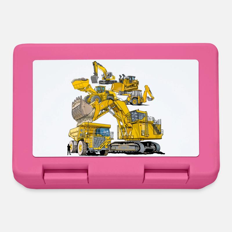 Véhicules de chantier de grande taille - Boîte à goûter - rose