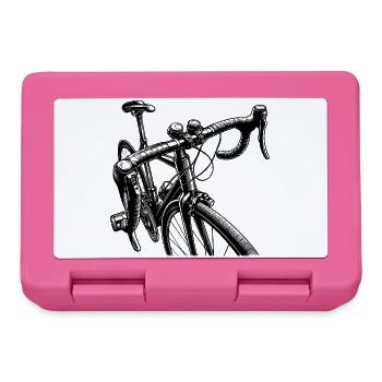 Rennrad Fahrrad Radsport Skizze schwarz weiss - Brotdose - Pink - Vorne