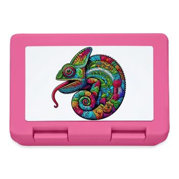 Caméléon - Boîte à goûter - rose - Devant
