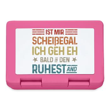 Scheißegal Ich geh eh bald in den Ruhestand - Brotdose - Pink - Vorne