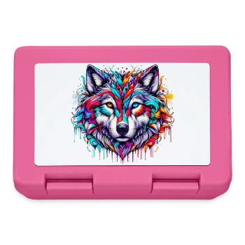 Loup - Boîte à goûter - rose - Devant