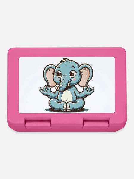 Niedlicher blauer Elefant macht Yoga - Brotdose - Pink