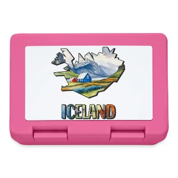 Watercolor Map Iceland - Lunchbox - pink - Front