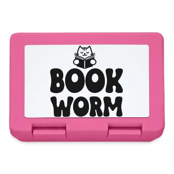 Bücher Lesen Bücherwurm - Brotdose - Pink - Vorne