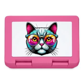 Kater mit Sonnenbrille - Brotdose - Pink - Vorne