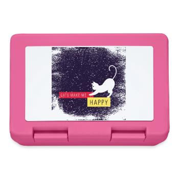 Les chats me rendent heureux avec une bordure sale - Boîte à goûter - rose - Devant