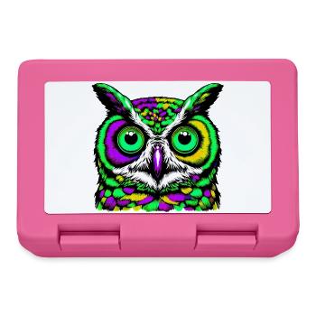 Hibou - Boîte à goûter - rose - Devant