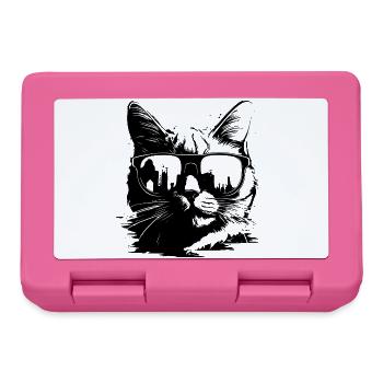 Cat with sunglasses - Lunchbox - pink - Front