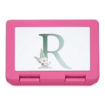 R Monogramm, Floral, personalisierbar - Brotdose - Pink - Vorne