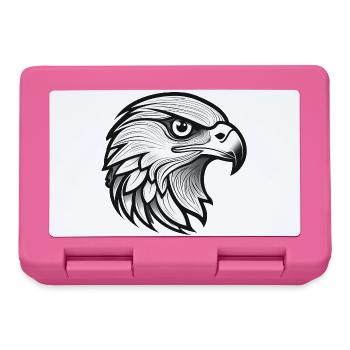 Falcon head with detailed line art design - Lunchbox - pink - Front