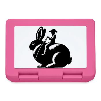 Rabbit Rider (nur Motiv - ohne Kontur, 2-farbig) - Brotdose - Pink - Vorne