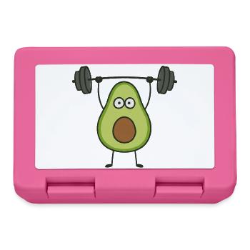 Lustiger Avocado Hantel Workout Fitness Cartoon - Brotdose - Pink - Vorne