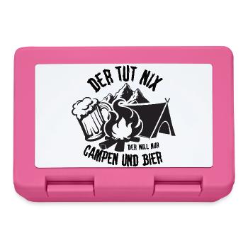 Abenteuer Camping mit Bier und Lagerfeuer - Brotdose - Pink - Vorne