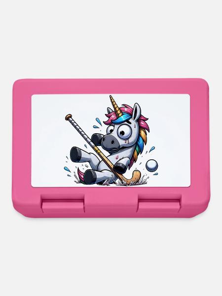 Lustiges Einhorn Beim Golfen Mit Splash Moment - Brotdose - Pink