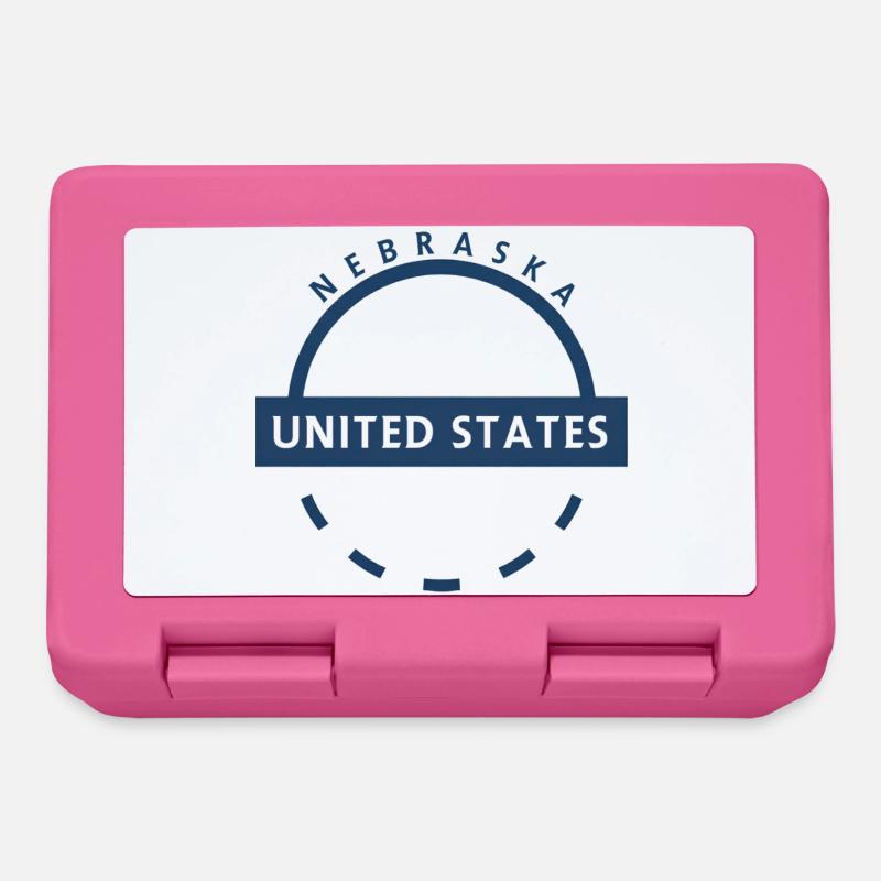 Nebraska USA Bow Stamp - Boîte à goûter - rose