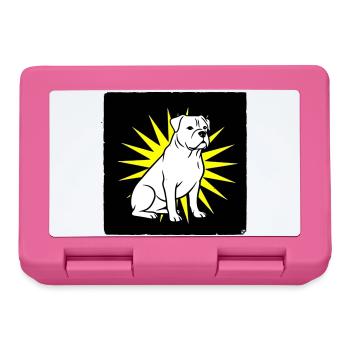 Cooler Hund im Punk Rock & Pop Art Stil - Brotdose - Pink - Vorne