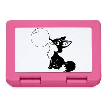 Renard avec une bulle de savon – Motif d’animal mignon - Boîte à goûter - rose - Devant