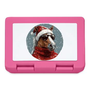 Noël de Noël cheval - Boîte à goûter - rose - Devant