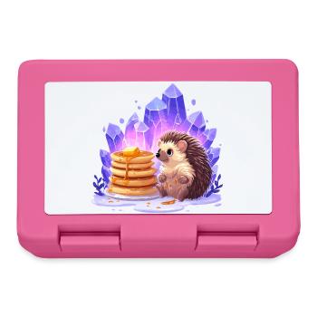 Hérisson avec des pancakes et des cristaux - Boîte à goûter - rose - Devant